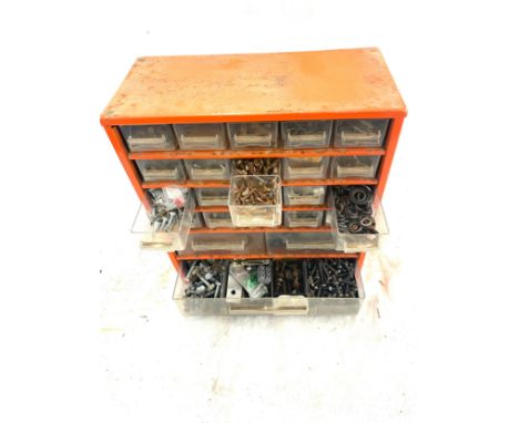 Metal multi drawer tool chest "verdone" measures approx 12 inches wide 13 inches tall 6 inches depth 