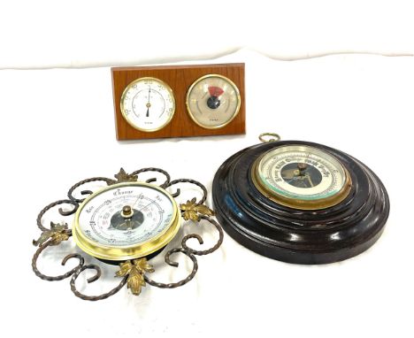 Selection of 3 vintage barometers 