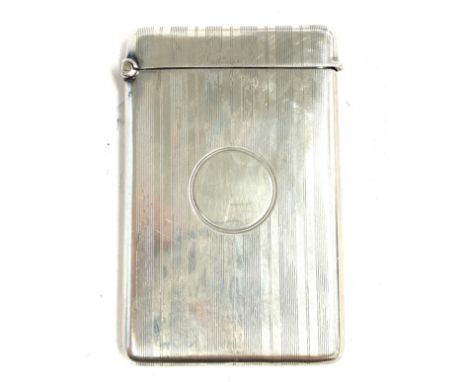 Vintage Silver engine turned card case, Birmingham silver hallmarks, makers marks R.C 