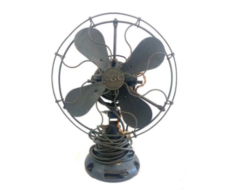 Vintage GEC oscillating electric fan, untested, height 19 inches