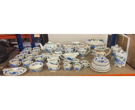Selection vintage Masons tea /coffee part sets, to include cups, saucers, jugs, tea pot, tea caddies, large bowl on stand, su