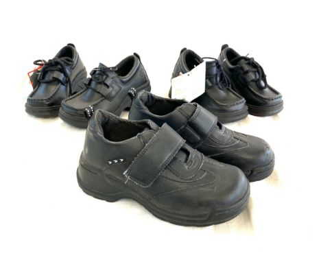 3 Pairs of boys school shoes includes 2 Light up stop look listen shoes 