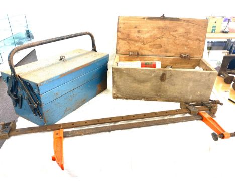 2 Tool boxes and contents, slash clamps etc 