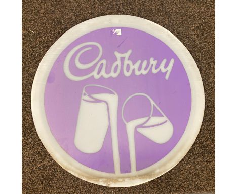 Vintage Plastic Cadburys circular advertising sign, diameter 23.5 inches 