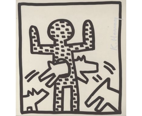 Artist: Keith Haring (American, 1958 - 1990). Title: "Dog Hoop". Medium: Lithograph. Date: Composed 1982. Printed 1982. Dimen