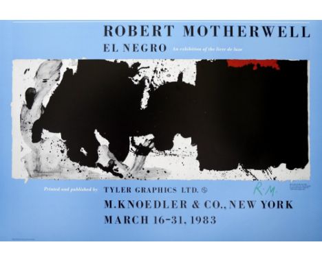 Artist: Robert Motherwell (American, 1915 - 1991). Title: "Black with No Way Out". Medium: Original color photolithograph. Da