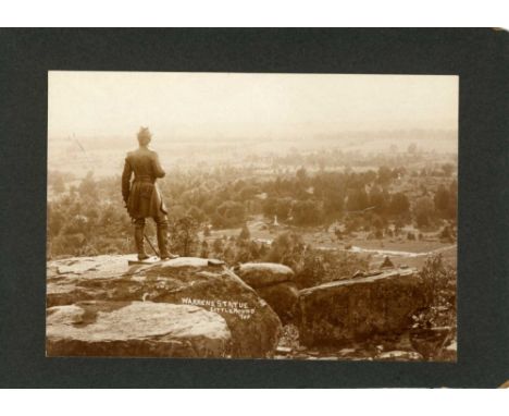 Artist: Jacob Ira Mumper (American, 1867-1923). Title: "Warren's Statue, Little Round Top". Medium: Original vintage albumen 