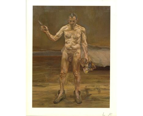 Artist: Lucian Freud (German/English, 1922-2011). Title: "Painter Working, Reflection". Medium: Color offset lithograph. Date