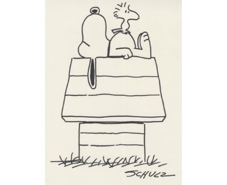 Artist: Charles Schulz (American, 1922-2000). Title: "Snoopy and Woodstock". Medium: Marker drawing on paper. Date: Composed 