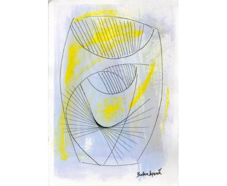 Artist: Barbara Hepworth [d'apres] (English, 1903-1975). Title: "Drawing for Pierced Form". Medium: Watercolor, ink, and colo