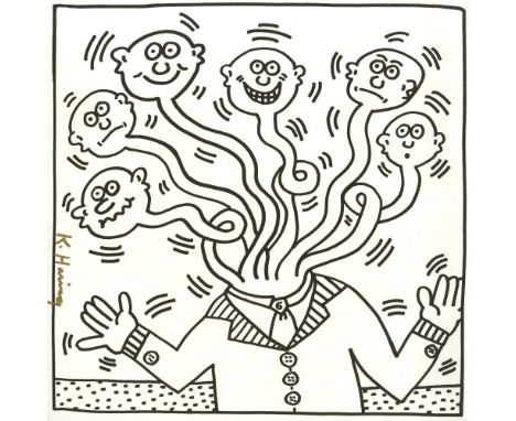 Artist: Keith Haring (American, 1958 - 1990). Title: "Six Necks". Medium: Lithograph. Date: Composed 1985. Printed 1986. Dime