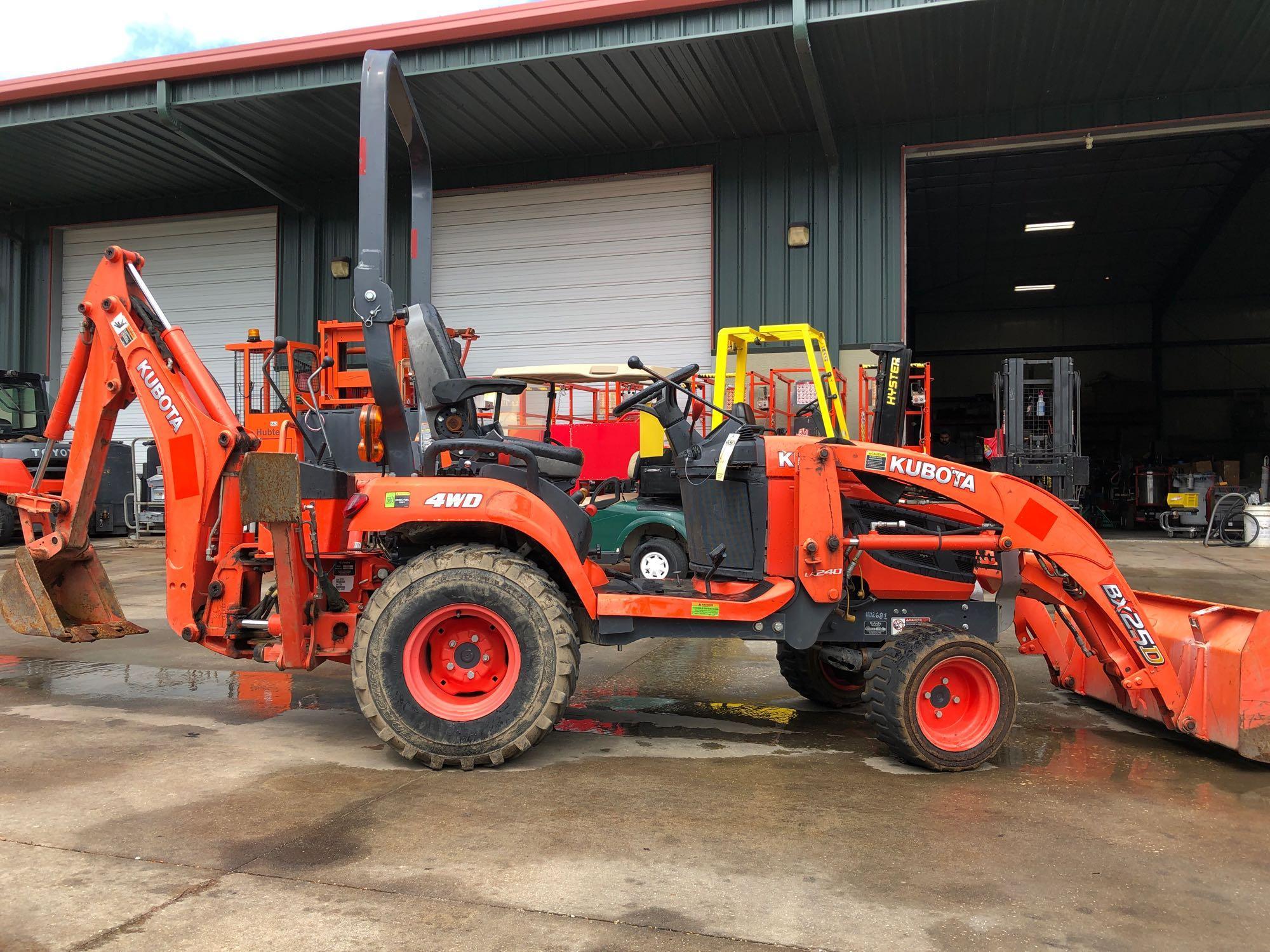 2015 KUBOTA BX25D DIESEL LOADER BACKHOE W/ OUTRIGGERS, 4WD, RUNS AND ...