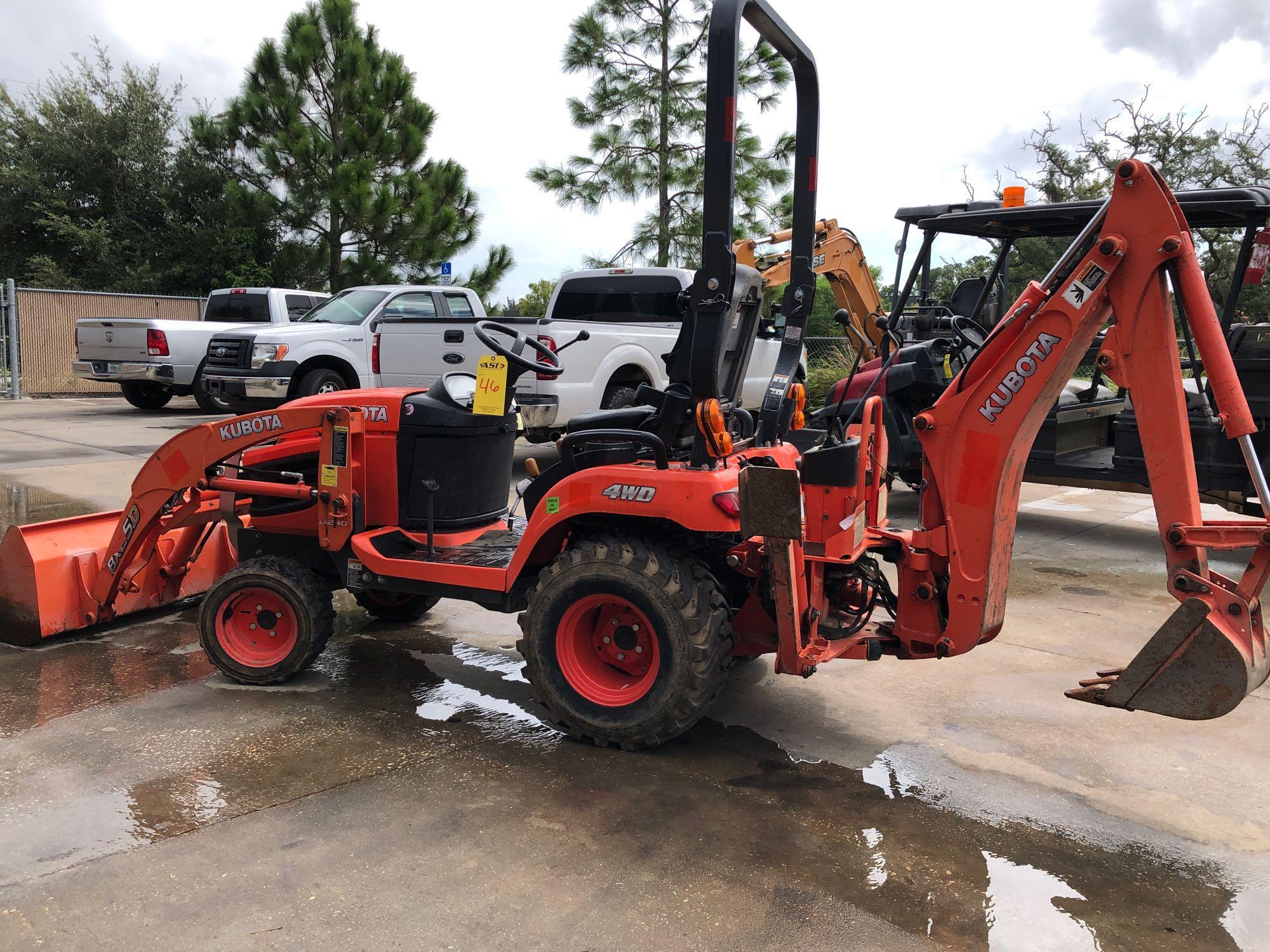 2015 KUBOTA BX25D DIESEL LOADER BACKHOE W/ OUTRIGGERS, 4WD, RUNS AND ...