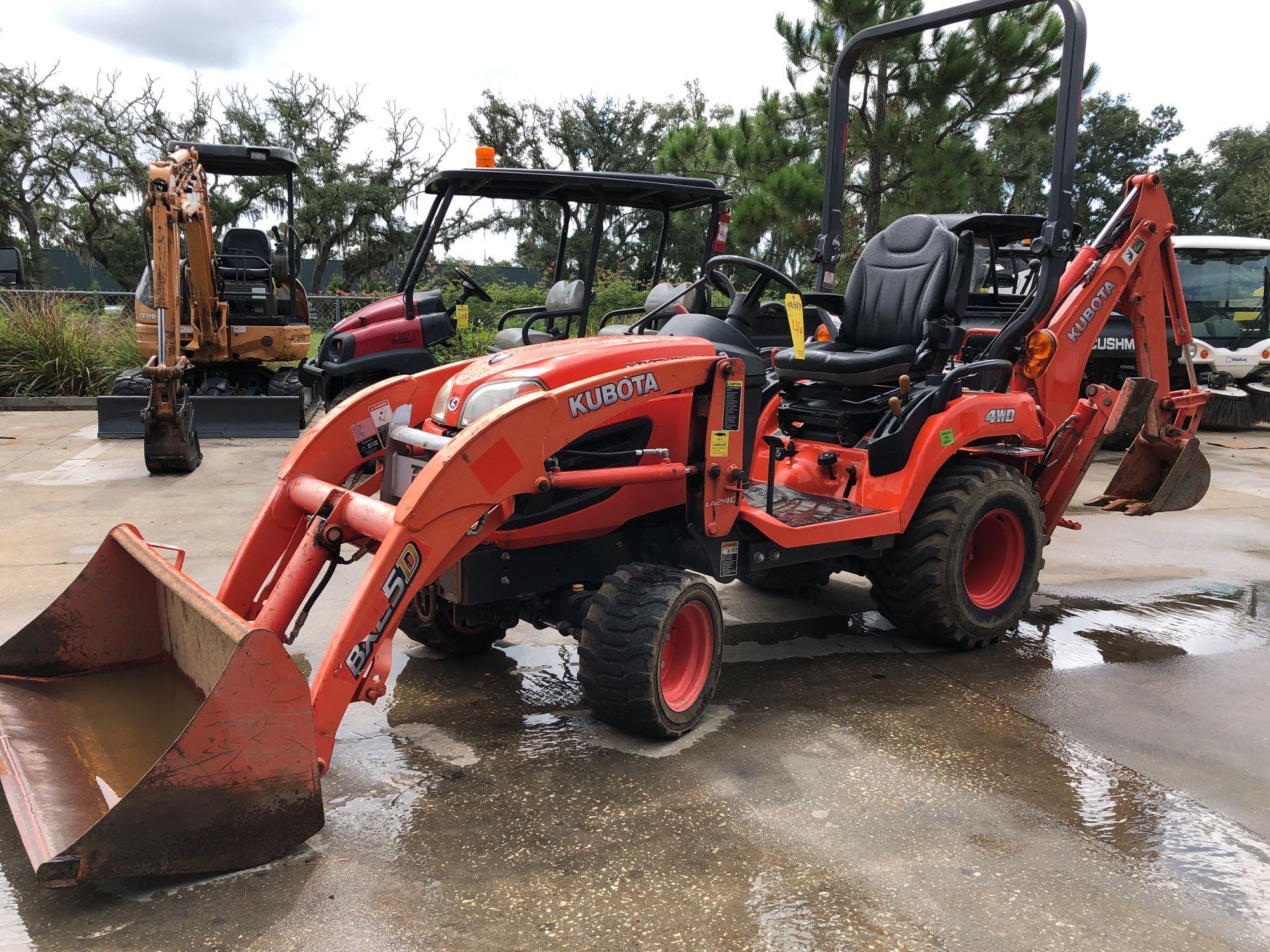 2015 KUBOTA BX25D DIESEL LOADER BACKHOE W/ OUTRIGGERS, 4WD, RUNS AND ...