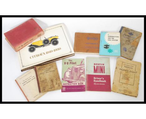 A group of vintage classic car motoring books and guides to include Austin Seven and Eight, Morris Eight and Morris Minor, Ri