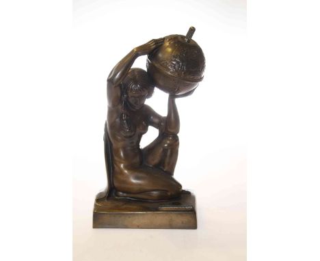 Art Deco figural lighter with bronzed patina