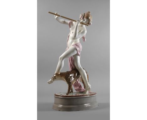 Goldscheider Wien "Bacchantin"Entwurf Podola (d. i. Stanislaus Czapek) um 1913, undeutliche schwarze Stempelmarke 1912-1920, 