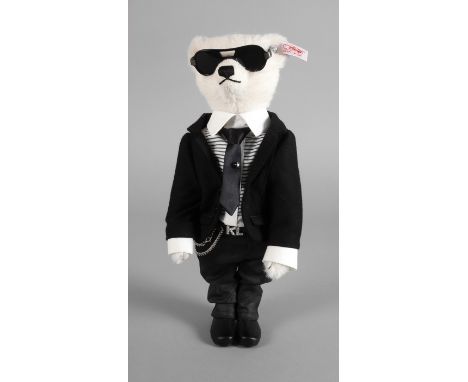 Steiff Teddybär "Karl Lagerfeld"Sonderedition anlässlich des 75. Geburtstags des deutschen Modeschöpfers (1933-2019), datiert