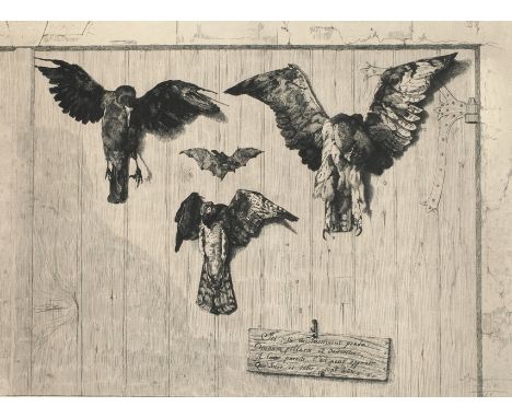 Félix Bacquemond, "le haute d'un battant de porte"in der Platte signiert und datiert 1865, Stempel Cadart &amp;amp; Luquet Ed