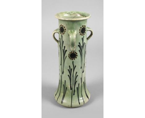 Frankreich Vase Schlickermalereium 1910, Firma Elchinger Soufflenheim Frankreich (bekannte Töpferstadt), Modellnummer 110 a 6