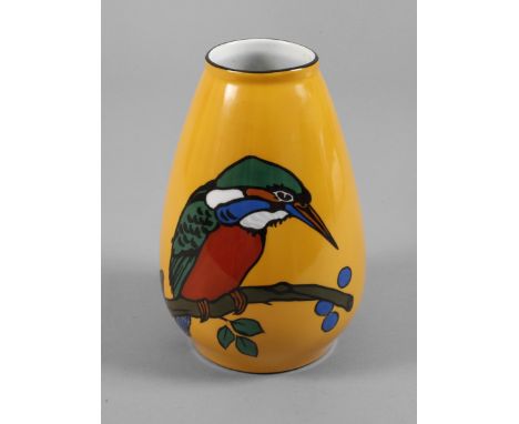 Zeh, Scherzer &amp;amp; Co. Vase "Eisvogel"Entwurf Bruno Mauder um 1919, violette Stempelmarke 1918-1930, Entwurfs- und Zusat