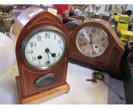An Edwardian mantle clock, and another