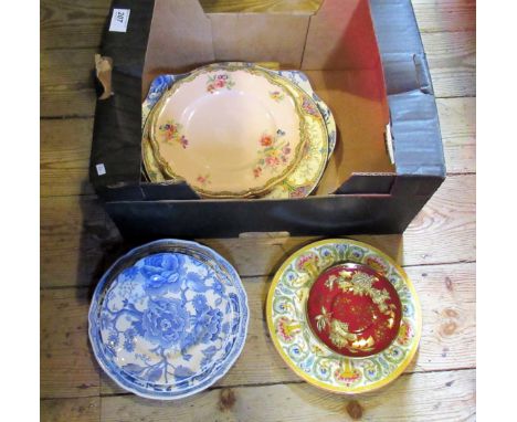 A box containing a small quantity of Worcester, Furnivals and Wedgwood decorative plates.