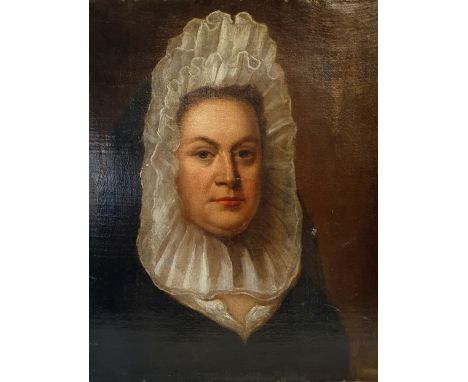 19th century, English school, portrait of a woman, oil on canvas, 24 x 43 cmIn need of restoration, unframed, reduced in size