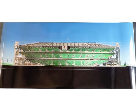 An architectural plan of Twickenham RFC stadium, facsimile signature indistinct, 114 x 228 cm 