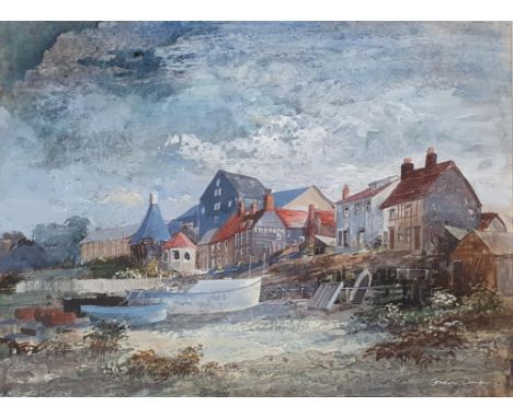 Gordon Davey, moored boats, watercolour and gouache, signed, 46 x 57 cm Provenance:  Sold on behalf of SNCB SocietyGood condi