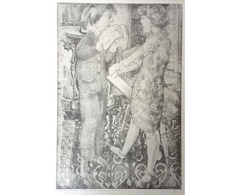 Stanley Spencer (British 1891-1959), Stan and Mart Drawing Each Other, limited edition print, 51/75, signed and dated 12/10/7