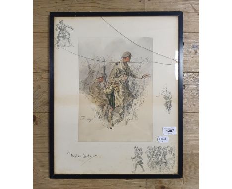 A Snaffles print, A Heilan Lad, 43 x 34 cmNot glazed, some loss of colour, light foxing 
