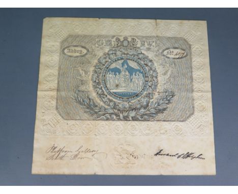 Of Historic Interest 1821 King George IV Coronation ticket for admission to Westminster Abbey - a bicoloured pring by James W