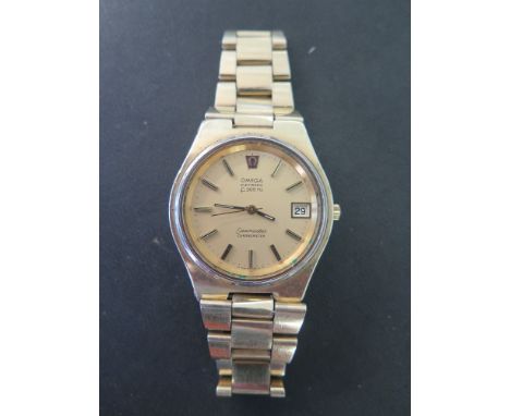 An Omega Electronic F300 H2 gold plated bracelet Seamaster chronometer wristwatch 
Condition report:  Not working with usage 