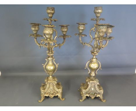 A 19th century pair of candelabra of scroll and organic design - Height 40 cm 