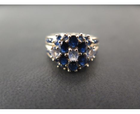 A 9ct gold sapphire and tanzanite cluster dress ring - Hallmarked Birmingham - Ring size R 1/2 - Weight approx 5.8gms
Conditi