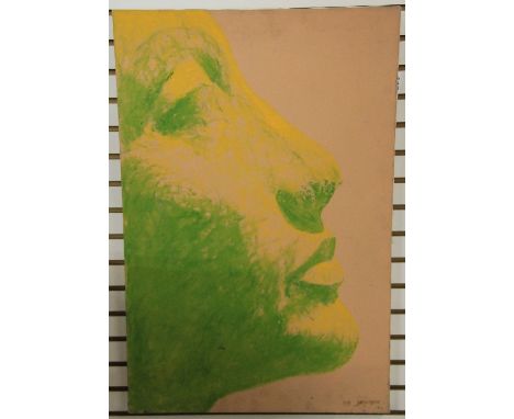 Acrylic on canvas portrait signed J.B Nicolson size 76 x 50cm