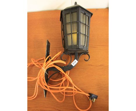 1930's wrought iron porch lamp H69cm
