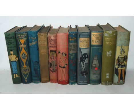 A COLLECTION OF TWENTY-TWO GENERAL LITERATURE BOOKS with pictorial covers, including At Aboukir and Acre by G.A. Henty, The K