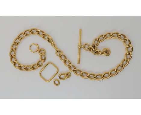 AN 18CT GOLD FOB CHAIN BRACELET together with the extra chain and hallmarked links. All links hallmarked with a crown and '18