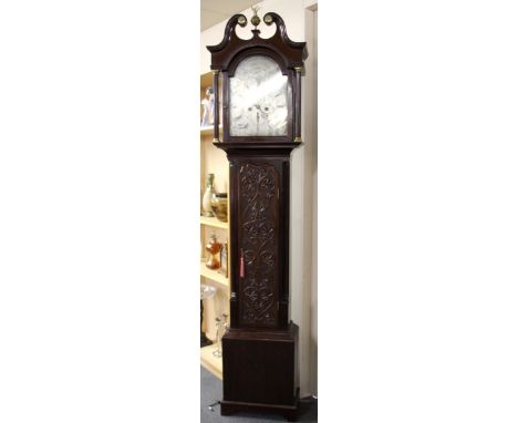 A superb 18th Century carved mahogany cased longcase clock by Robert Currie of Edinburgh, with second hand and date function,