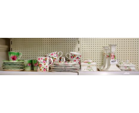 A Limoges porcelain dressing table set, a Sadler part tea set and an Edwardian coffee set.