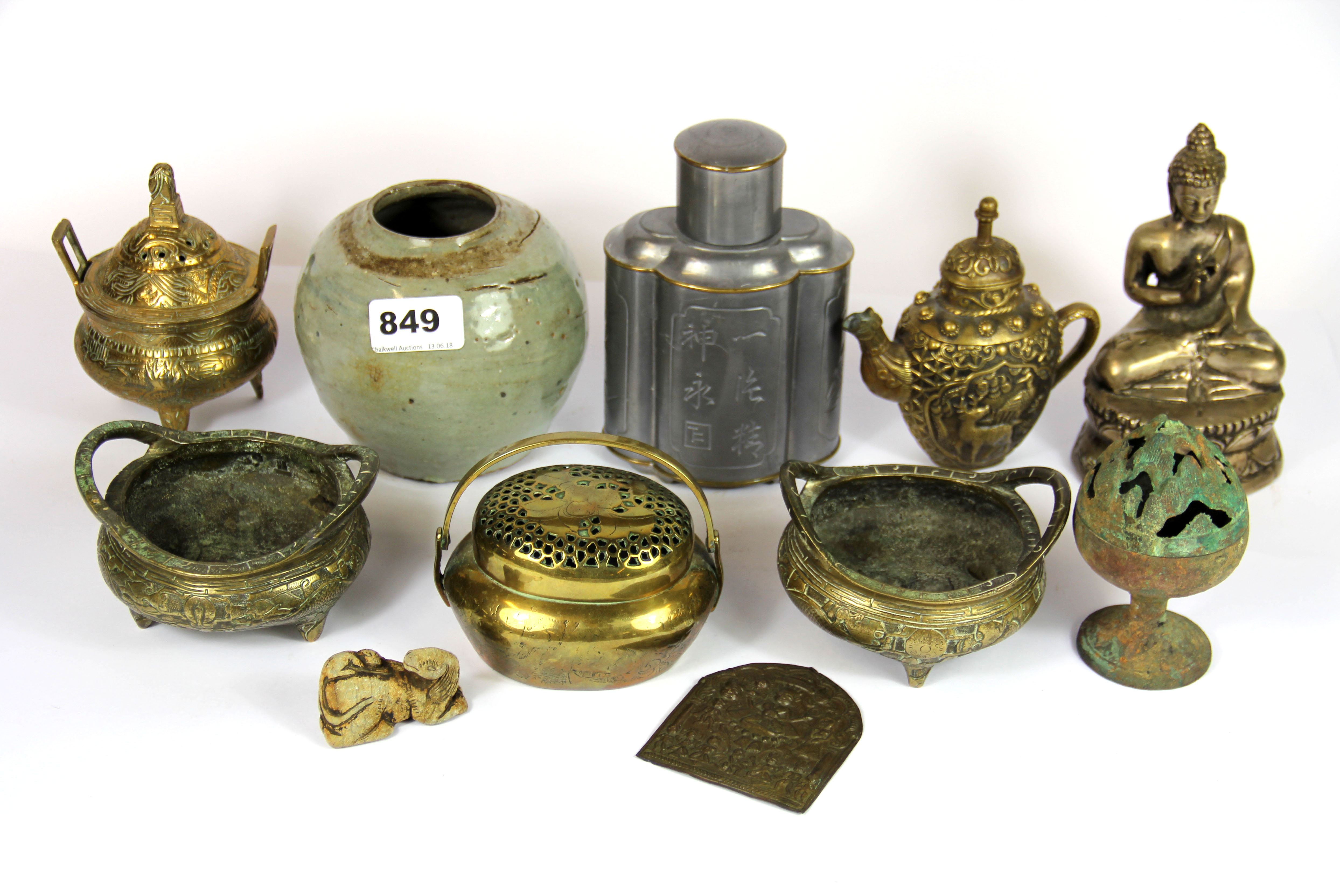 A group of mixed 19th and 20th Century Chinese items including pewter