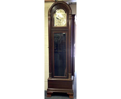 A 1920's mahogany cased longcase clock, H. 208cm.