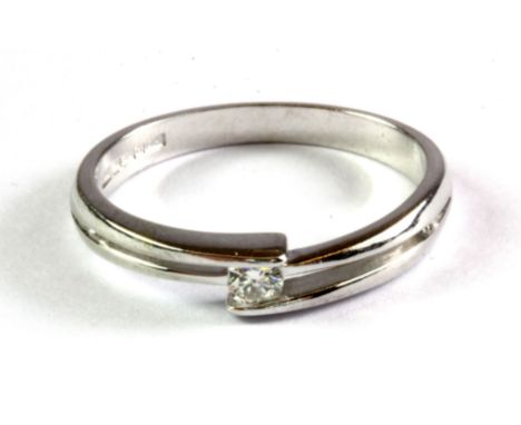 A 9ct white gold diamond set ring, (O.5).