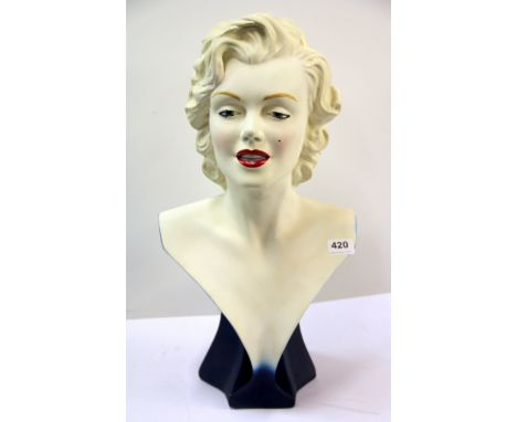 A large ceramic bust of Marilyn Monroe, H. 50cm.