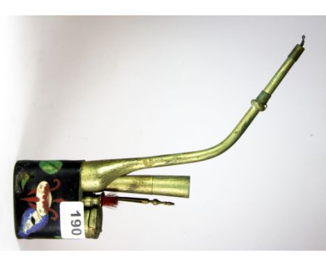 A 19th Century Chinese cloisonné decorated opium pipe, H. 28cm.