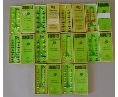 10 Vintage assorted Subbuteo teams, mostly good condition. 