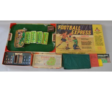 2 Vintage Subbuteo sets including 1950s example with celluloid players, appears complete,  and Football Express with addition