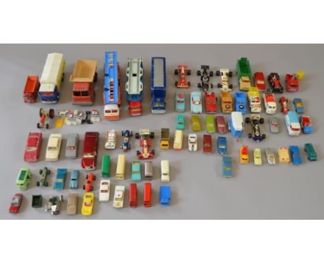 Good quantity of assorted playworn diecast including Corgi, Dinky and Matchbox, varying eras from vintage to modern (50+)